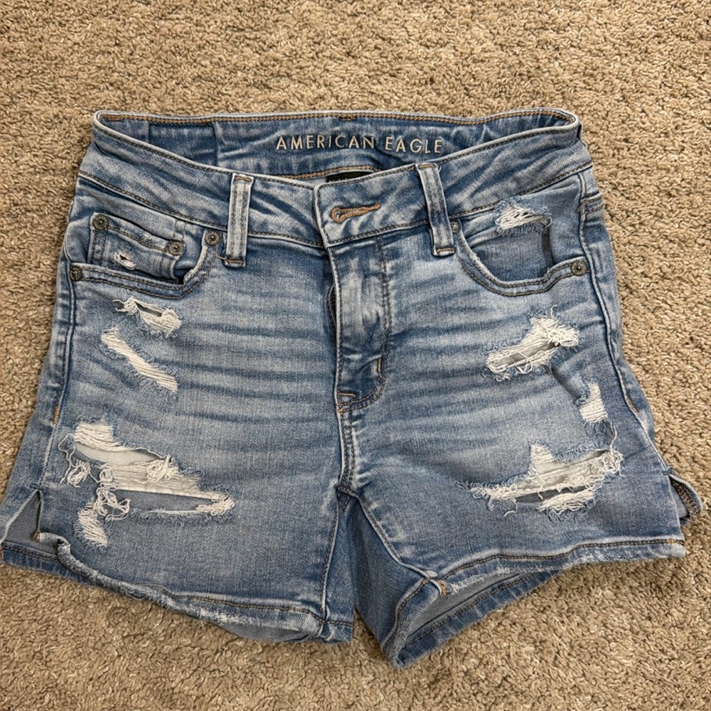 AE denim shorts